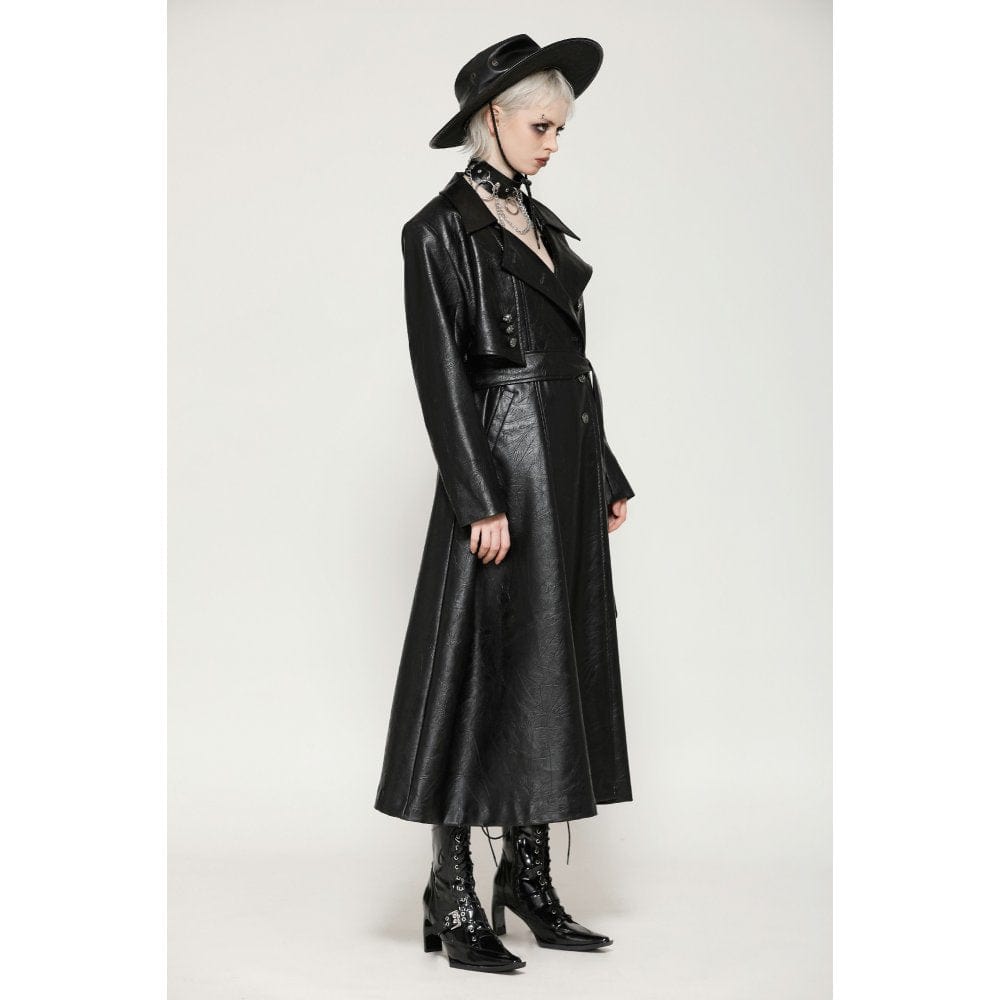 Darkinlove Women's Gothic Faux Leather Studs Coat