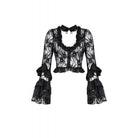 Darkinlove Women's Gothic Flare Sleeved Lace-up Lace Top