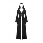 Darkinlove Women's Gothic Flared Sleeved Buckle Velvet Coat with Hood