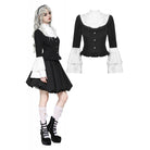 Camisa gótica de encaje con mangas acampanadas para mujer de Darkinlove