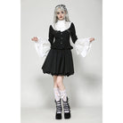 Camisa gótica de encaje con mangas acampanadas para mujer de Darkinlove