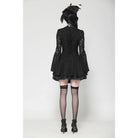 Darkinlove Women's Gothic Flared Sleeved Lace-up Lace Honeymoon Dress