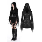 Robe gothique à manches évasées et déchirées pour femme Darkinlove