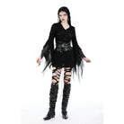 Robe gothique à manches évasées et déchirées pour femme Darkinlove