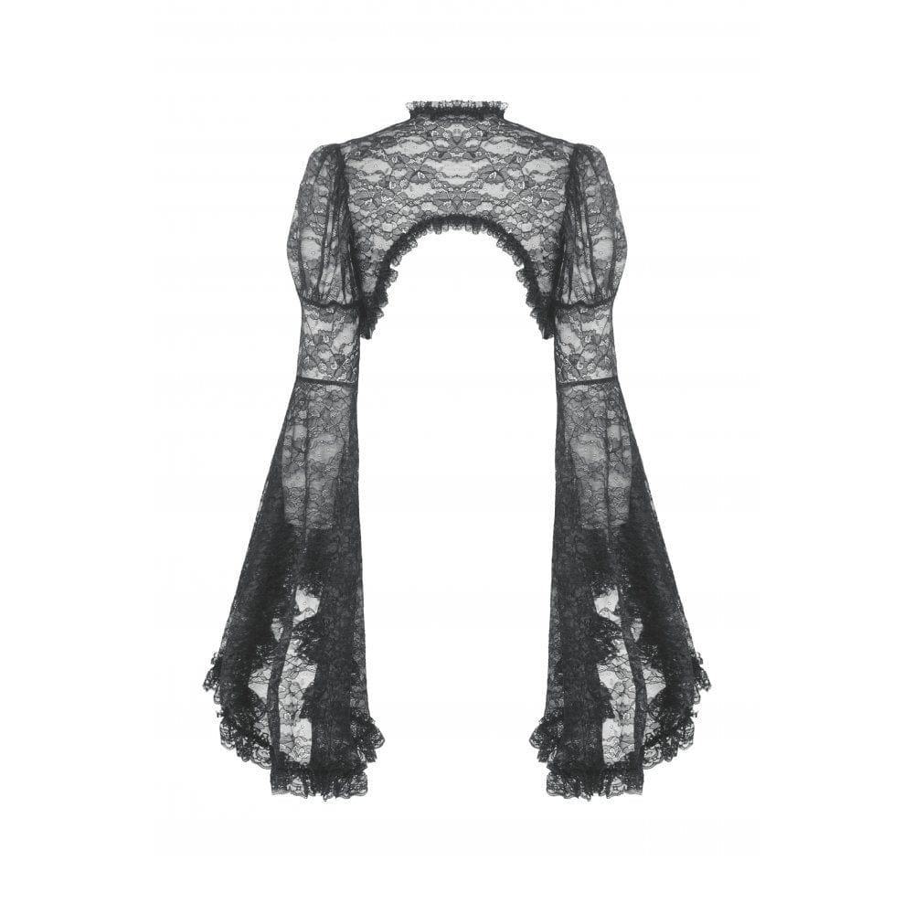 Darkinlove Women's Gothic Flared Sleeved Ruffled Lace Cape
