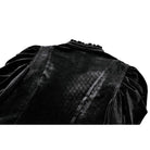 Darkinlove Women's Gothic Floral Applique Ruched Bell Sleeve Velvet Blouse