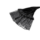Darkinlove Women's Gothic Floral Applique Ruched Bell Sleeve Velvet Blouse