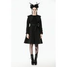 Darkinlove Women's Gothic Floral EmBroidered Bowknot Peter Pan Collar Coat