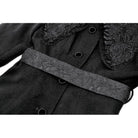 Darkinlove Women's Gothic Floral EmBroidered Bowknot Peter Pan Collar Coat