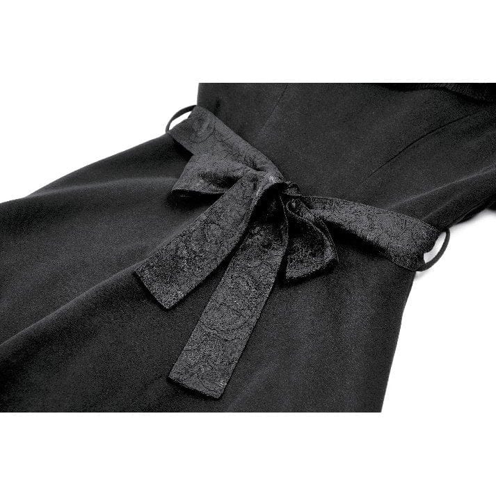 Darkinlove Women's Gothic Floral EmBroidered Bowknot Peter Pan Collar Coat