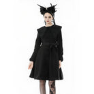 Darkinlove Women's Gothic Floral EmBroidered Bowknot Peter Pan Collar Coat