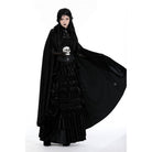 Darkinlove Women's Gothic Floral Embroidered Cape with Hood