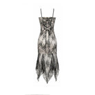 Darkinlove Women's Gothic Floral Embroidered Lace Irregular Hem Slip Dress