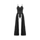 Darkinlove Women's Gothic Floral Embroidered Lace-up Slip Dress