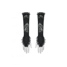 Darkinlove Women's Gothic Floral Embroidered Ruffled Lace Gloves