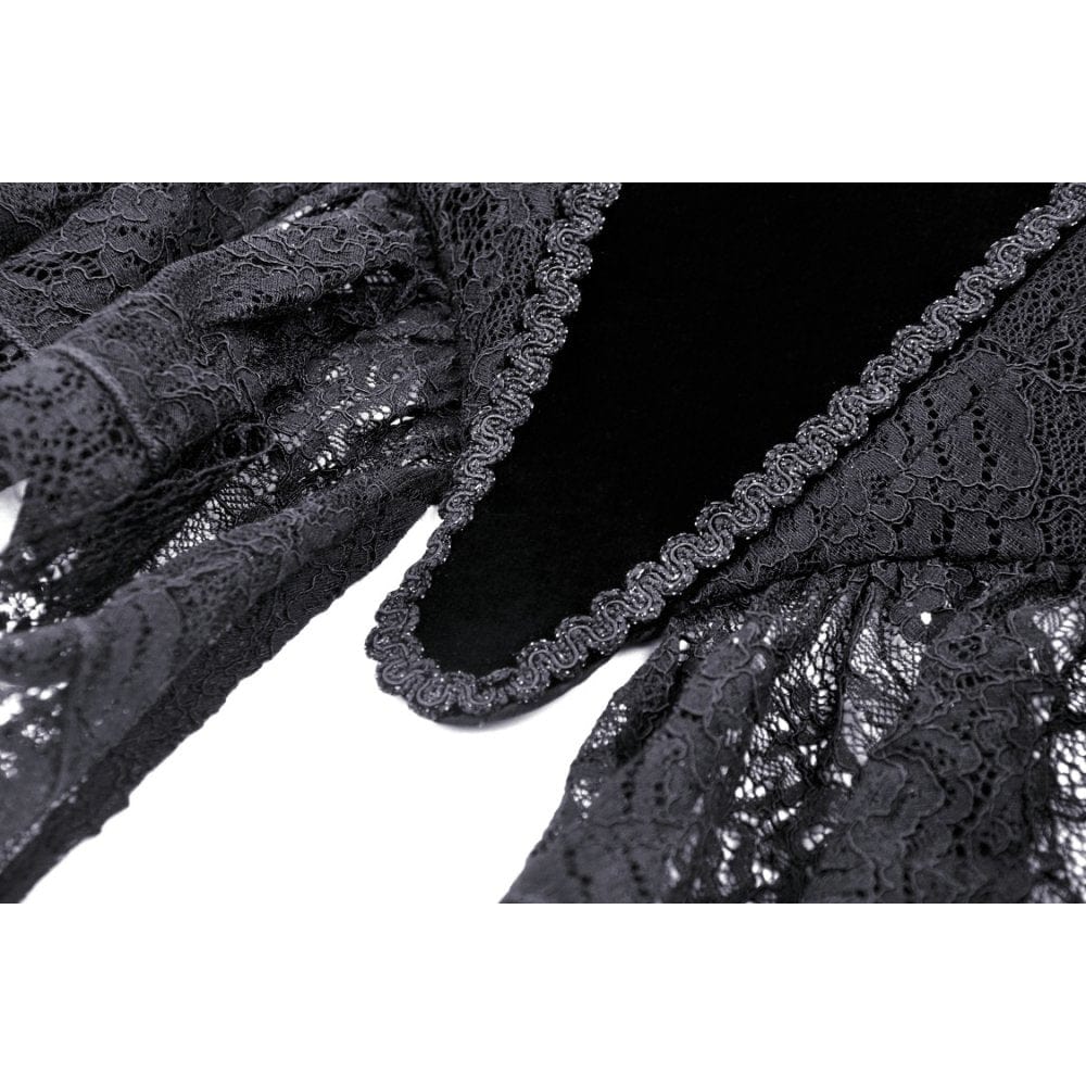 Darkinlove Women's Gothic Floral Embroidered Velvet Bustier