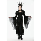 Darkinlove Women's Gothic Floral Feather Flared Sleeved Cape