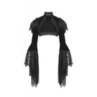 Darkinlove Women's Gothic Floral Feather Flared Sleeved Cape