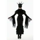 Darkinlove Women's Gothic Floral Feather Flared Sleeved Cape