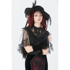 Darkinlove Women's Gothic Floral Feather Tassels Hat