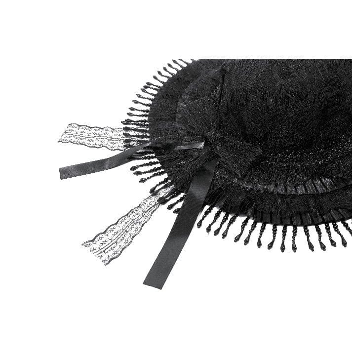 Darkinlove Women's Gothic Floral Feather Tassels Hat