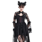 Darkinlove Women's Gothic Floral Flare Sleeve Mesh Lace Cape