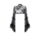 Darkinlove Women's Gothic Floral Flare Sleeve Mesh Lace Cape