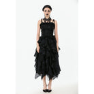 Darkinlove Women's Gothic Floral Jacquard Tank Top