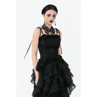 Darkinlove Women's Gothic Floral Jacquard Tank Top