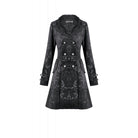 Darkinlove Women's Gothic Floral Jacquard Turn-down Collar Coat