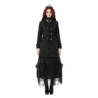 Darkinlove Women's Gothic Floral Jacquard Turn-down Collar Coat