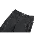 Darkinlove Women's Gothic Floral Lace Applique Lace-up Skinny Pants