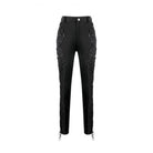 Darkinlove Women's Gothic Floral Lace Applique Lace-up Skinny Pants