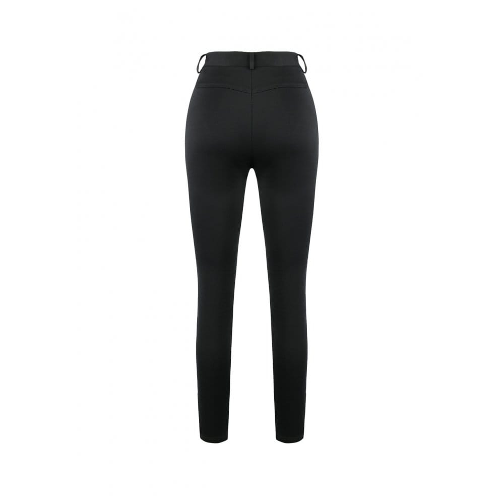 Darkinlove Women's Gothic Floral Lace Applique Lace-up Skinny Pants