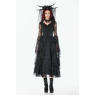 Darkinlove Women's Gothic Floral Lace Bell Sleeved Cape