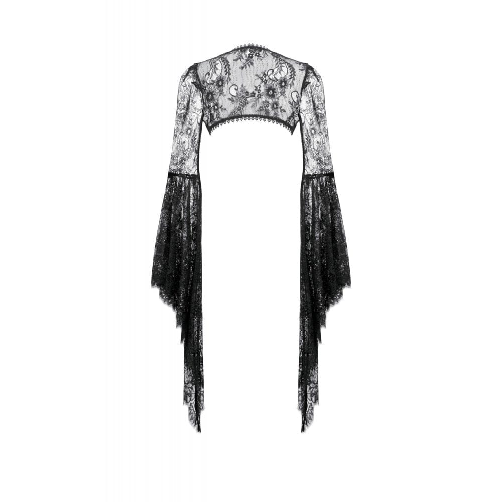 Darkinlove Women's Gothic Floral Lace Bell Sleeved Cape