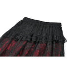 Darkinlove Women's Gothic Floral Lace Contrast Color Maxi Skirt