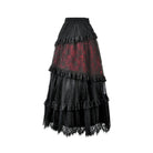 Darkinlove Women's Gothic Floral Lace Contrast Color Maxi Skirt