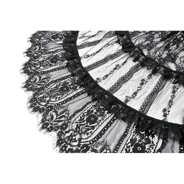 Darkinlove Women's Gothic Floral Lace Contrast Color Maxi Skirt