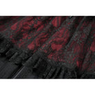 Darkinlove Women's Gothic Floral Lace Contrast Color Maxi Skirt