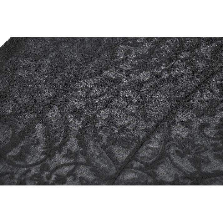 Darkinlove Women's Gothic Floral Lace Cutout High-Neck Short Sleeved Shirt