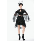 Darkinlove Women's Gothic Floral Lace Horn Sleeved Cape