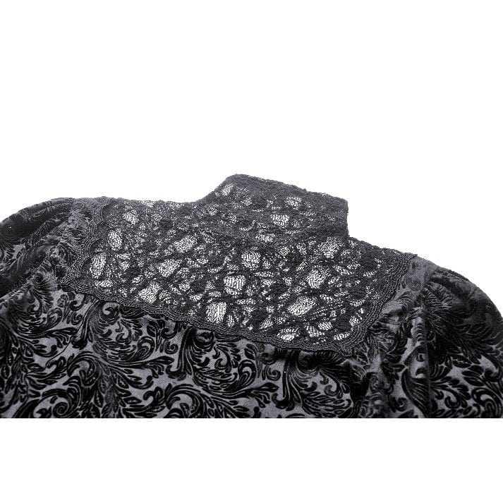 Darkinlove Women's Gothic Floral Lace Long Sleeved Shirt