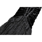 Darkinlove Women's Gothic Floral Lace Patchwork Cross Ruched Velvet Mermaid Skirt