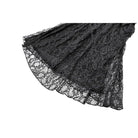 Darkinlove Women's Gothic Floral Lace Patchwork Cross Ruched Velvet Mermaid Skirt