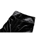 Darkinlove Women's Gothic Floral Lace Patchwork Cross Ruched Velvet Mermaid Skirt