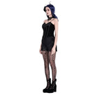 Darkinlove Women's Gothic Floral Lace Patchwork Embossed Velvet Shorts