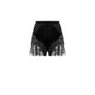 Darkinlove Women's Gothic Floral Lace Patchwork Embossed Velvet Shorts