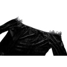 Darkinlove Women's Gothic Floral Lace Patchwork Off-Shoulder Bell Sleeve Velvet Top