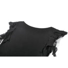Darkinlove Women's Gothic Floral Lace Patchwork Plunging Draped Crop Top